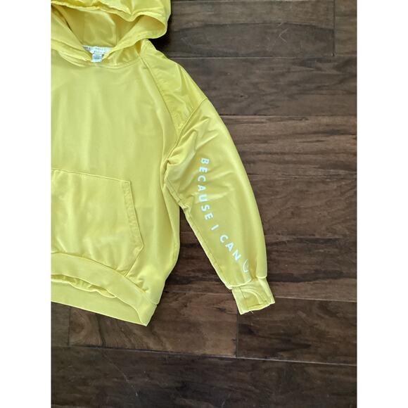 Athleta Girl x Simone Biles Yellow Hoodie warm up midi sweatshirt youth Size L12 - Picture 3 of 11